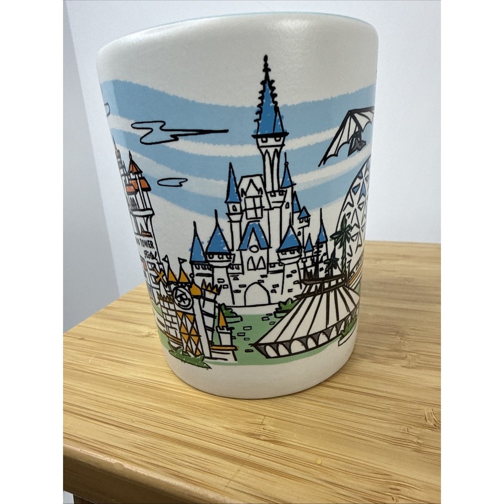 Walt Disney World Skyline 4 Parks Mug Magic Animal Kingdom Epcot Hollywood Blue